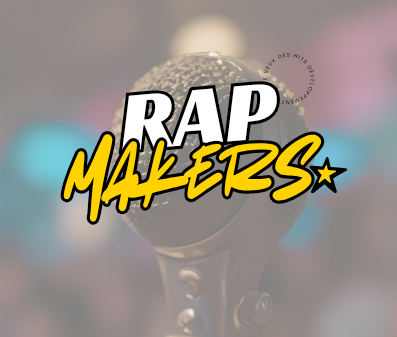 Image de micro avec le logo rapmakers formation de rap et musique en ligne de lorea padma